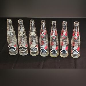 Lot of 7 Vintage PURE SPRING 10 Oz Glass Soda Pop Bottles Canada